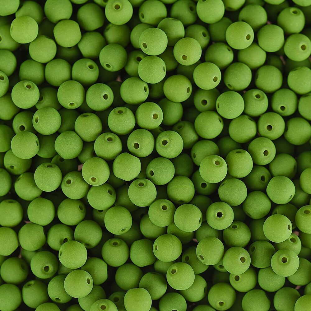 2855 Czech Glass Beads Strand 4mm White Alabaster Velvet Green, 138pcs